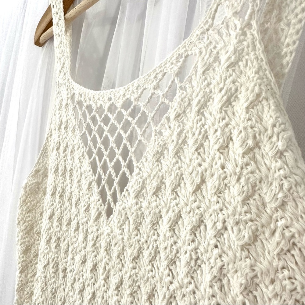 Handmade Crochet Mermaid Midi Maxi Dress Beach Cover Fishtail Hem - Size S/M - Picture 6 of 11